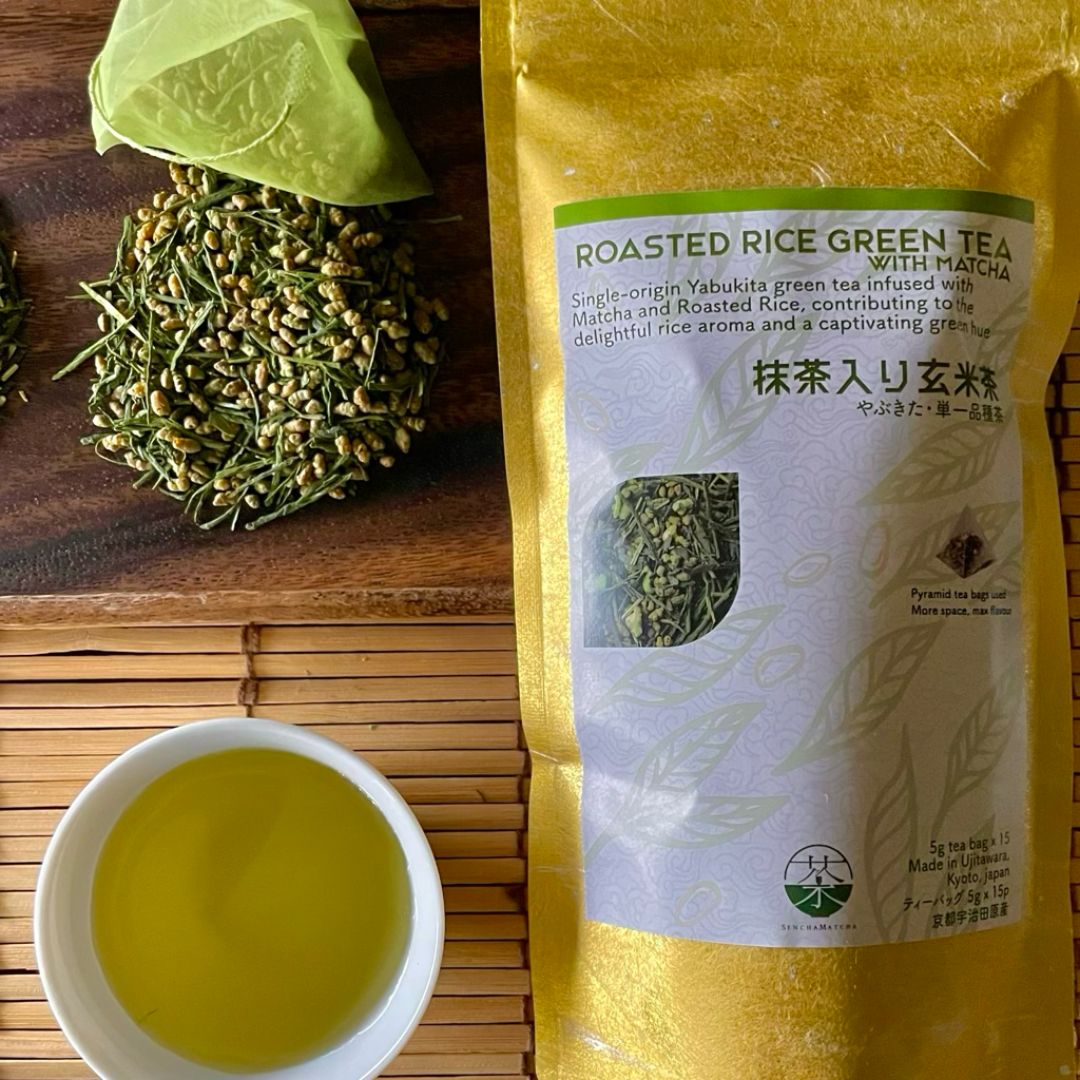 Kyoto Roasted Rice Green Tea with Matcha (Maccha iri Genmaicha)